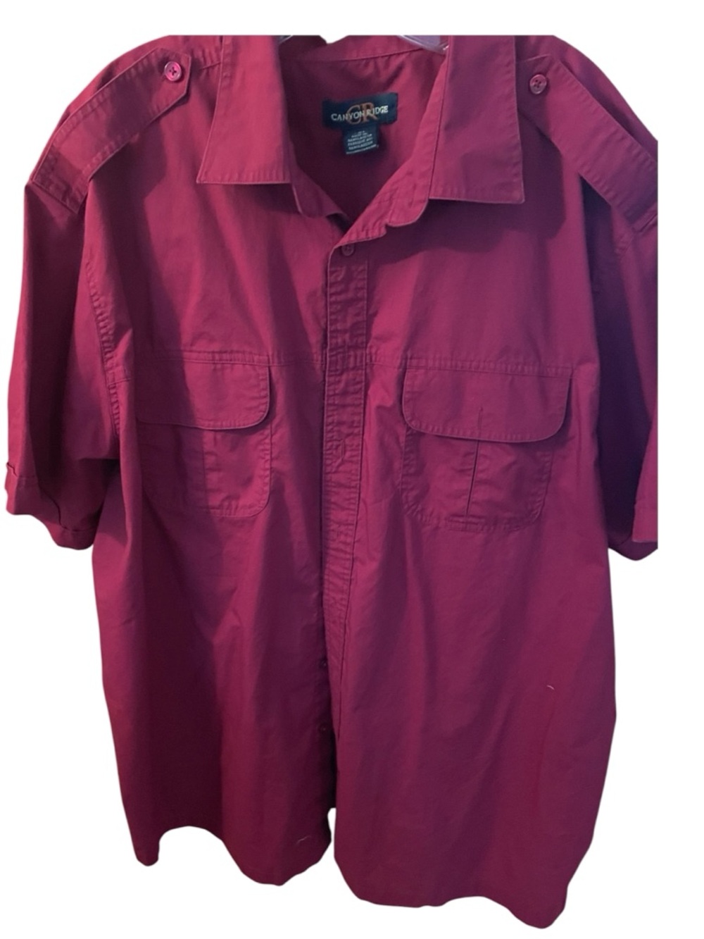 Men’s Burgundy Short-Sleeve Shirt XXL